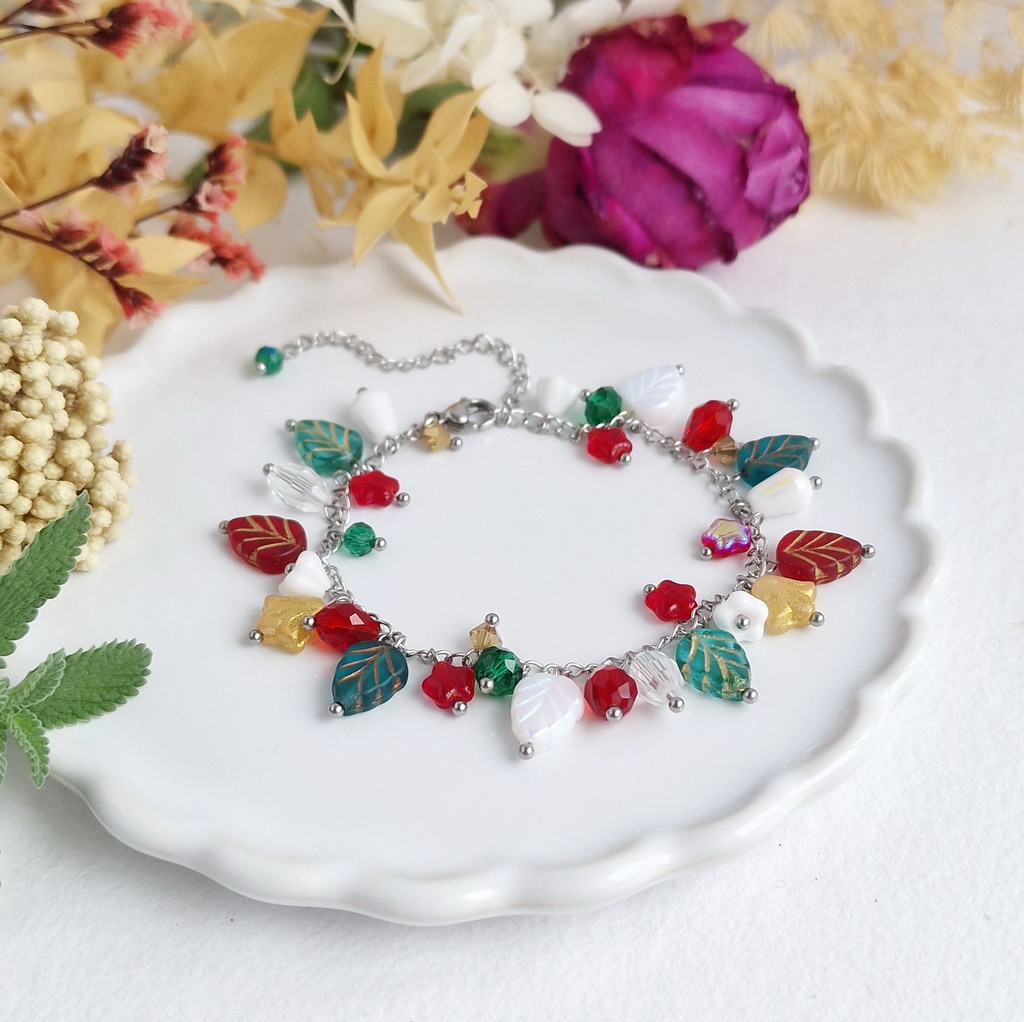 Mairi - náramek z oceli a skleněných krystalů_42